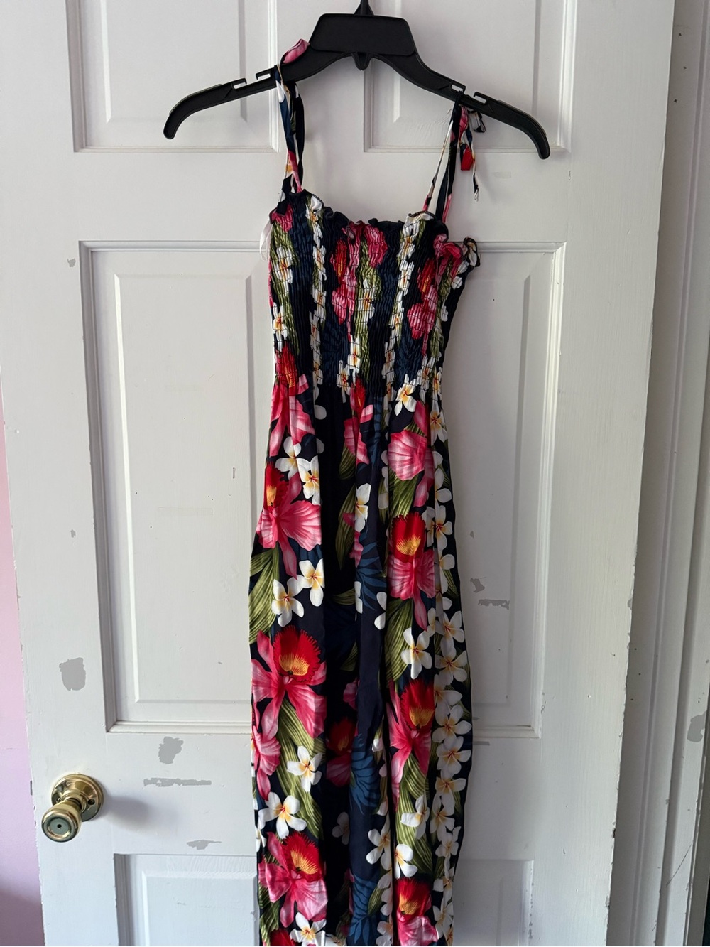 Two Palms Made In Hawaii Floral Smocked Midi Sundress